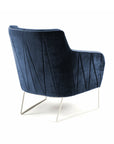 Croix armchair in Barcelona Prussian fabric with polished brass feet – theMADgroup