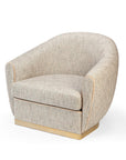Grace Armchair in Alston Flamingo and Paris Champagne with polished brass base and piping – theMADgroup