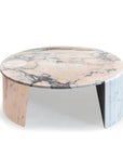 Helene marble center table with Estremoz rose top and designer base | theMADgroup