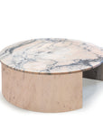 Helene marble center table with Estremoz rose top and designer base | theMADgroup