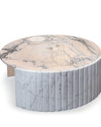 Helene marble center table with Estremoz rose top and designer base | theMADgroup