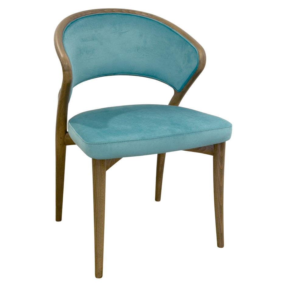 Aura 2 chair with vibrant upholstered seat and open back | theMADgroup