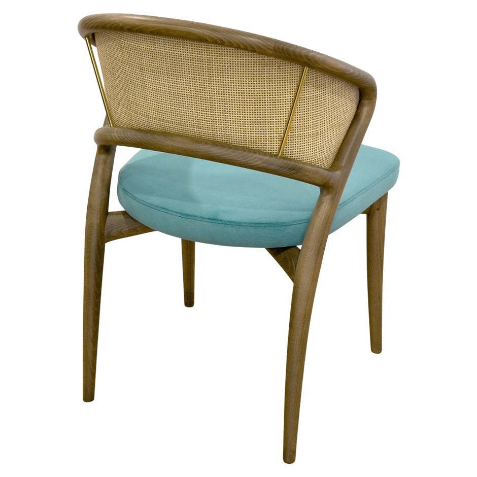 Aura 2 chair with vibrant upholstered seat and open back | theMADgroup