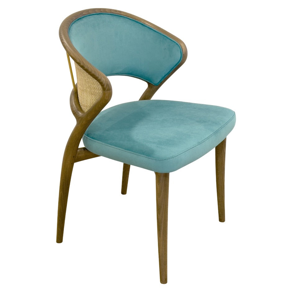 Aura 2 chair with vibrant upholstered seat and open back | theMADgroup