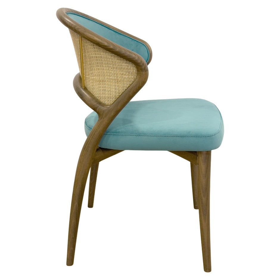Aura 2 chair with vibrant upholstered seat and open back | theMADgroup