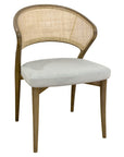 Aura chair with curved wood frame and rattan back | theMADgroup