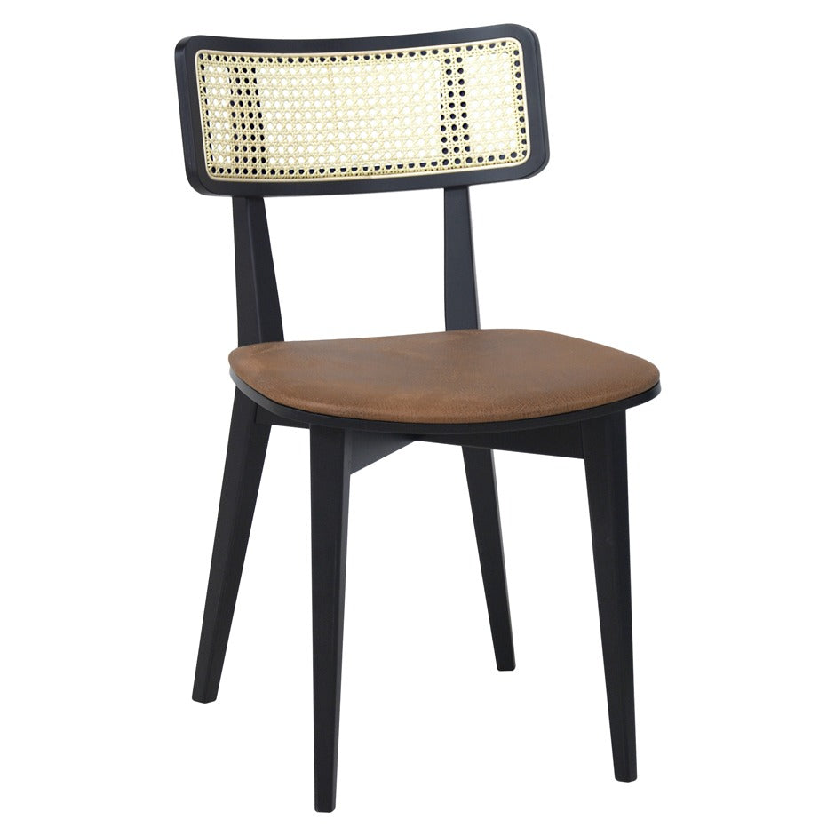 Azur 3 Side Chair with black frame and cane back | theMADgroup