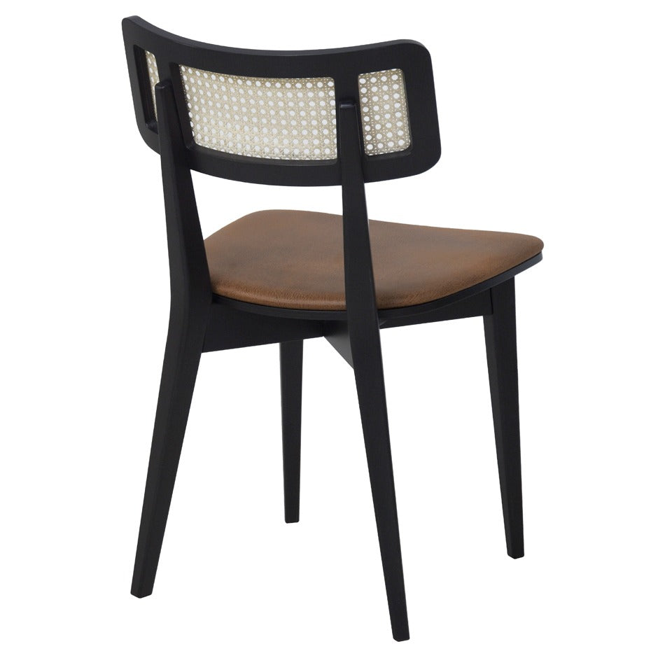 Azur 3 Side Chair with black frame and cane back | theMADgroup