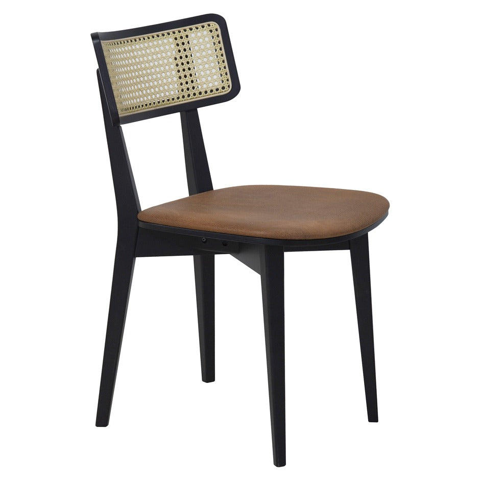 Azur 3 Side Chair with black frame and cane back | theMADgroup