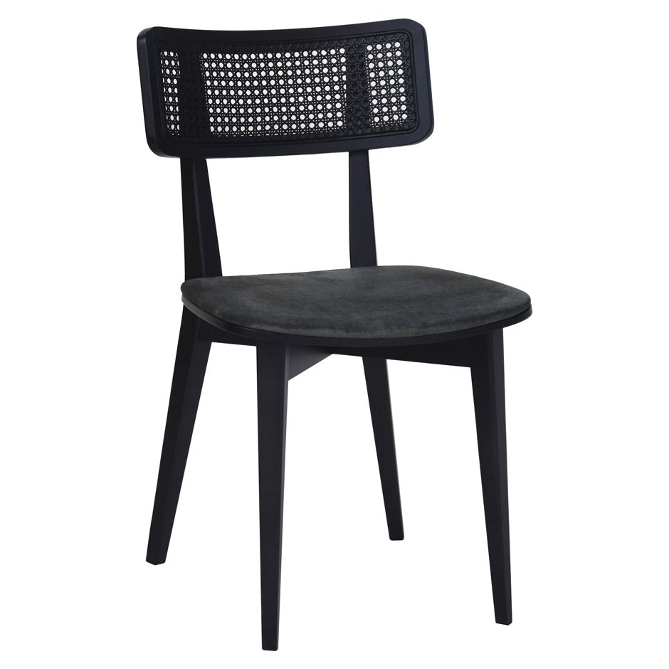 Azur 3 Side Chair with black frame and cane back | theMADgroup