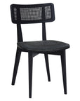 Azur 3 Side Chair with black frame and cane back | theMADgroup