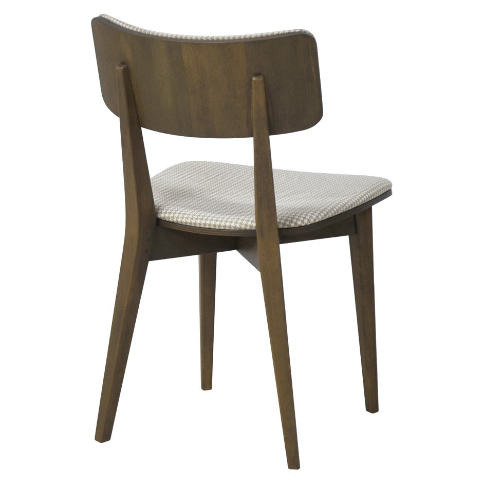 Azur Chair with houndstooth upholstery and wooden legs in dining room | theMADgroup