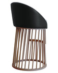 Beatrice Beta Bar Stool with two-toned bucket seat and slatted wood base | theMADgroup