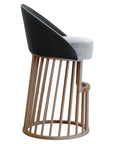 Beatrice Beta Bar Stool with two-toned bucket seat and slatted wood base | theMADgroup