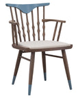 Bolton B Armchair with modern spindle back and colorful top rail | theMADgroup