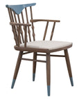 Bolton B Armchair with modern spindle back and colorful top rail | theMADgroup