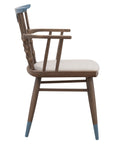 Bolton B Armchair with modern spindle back and colorful top rail | theMADgroup