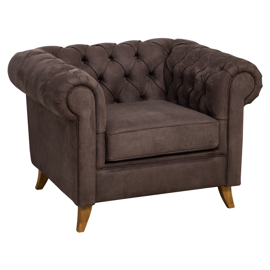 Bradford Lounge Chair with tufted upholstery and rolled arms | theMADgroup