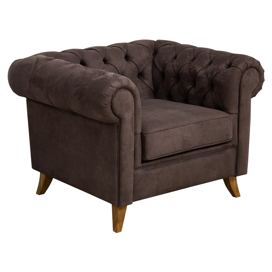 Bradford Lounge Chair with tufted upholstery and rolled arms | theMADgroup