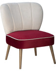 Cocktail 2 Chair with cream channel-tufted backrest and red velvet seat | theMADgroup