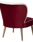 Cocktail 2 Chair with cream channel-tufted backrest and red velvet seat | theMADgroup