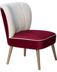 Cocktail 2 Chair with cream channel-tufted backrest and red velvet seat | theMADgroup