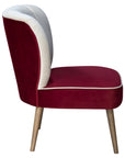 Cocktail 2 Chair with cream channel-tufted backrest and red velvet seat | theMADgroup