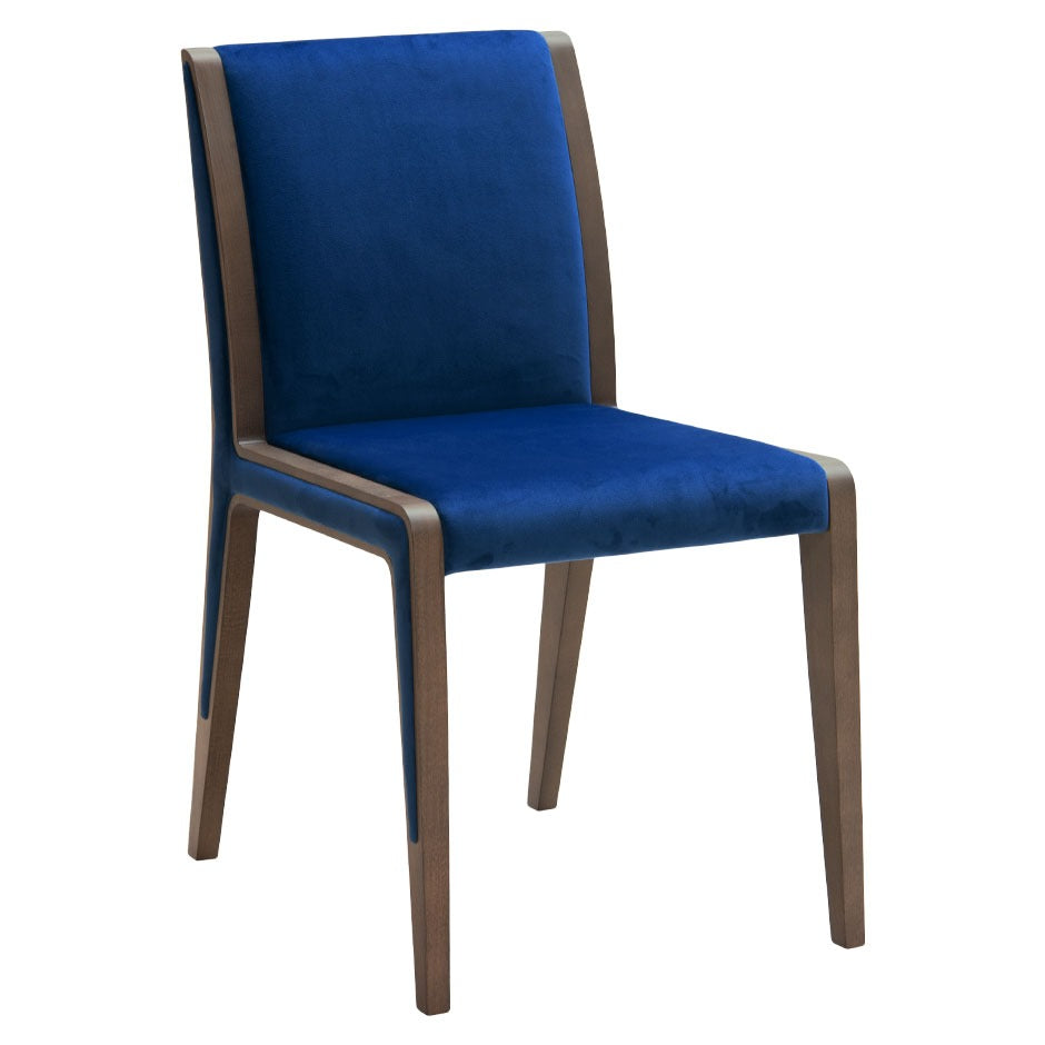 Doha Chair with high-back upholstered seat and wooden frame | theMADgroup
