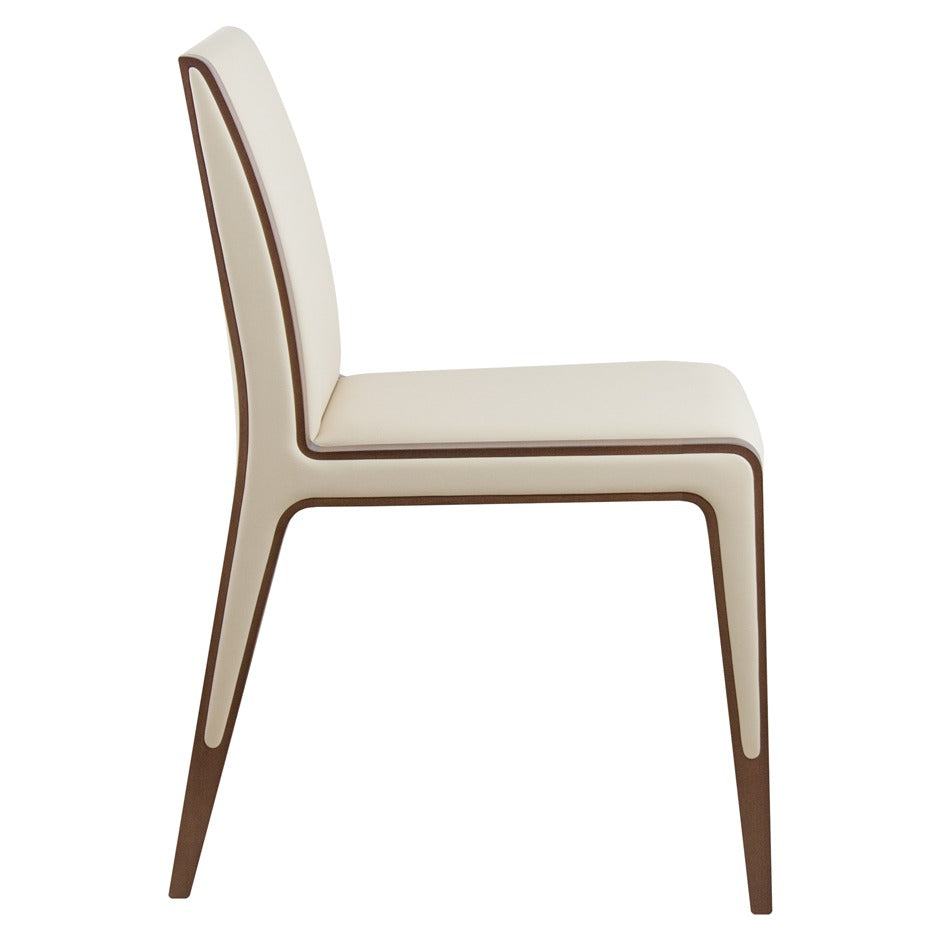 Doha Chair with high-back upholstered seat and wooden frame | theMADgroup