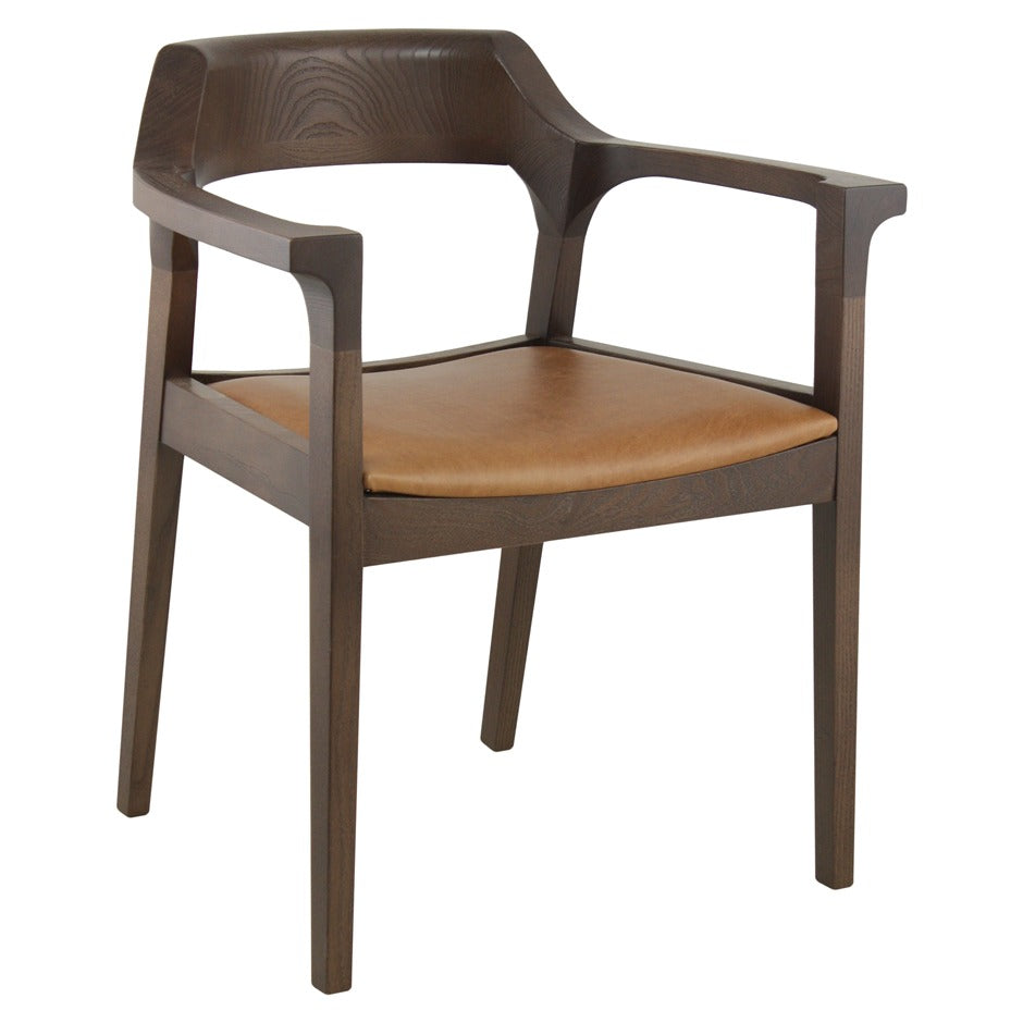 Essen armchair with plush cushions, wide armrests, and modern wood frame | theMADgroup