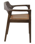 Essen armchair with plush cushions, wide armrests, and modern wood frame | theMADgroup