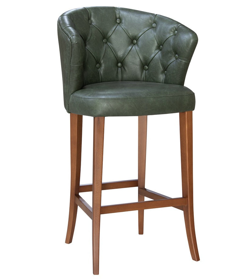 Flint Beta Deluxe barstool with tall backrest and cushioned seat in a modern design | theMADgroup