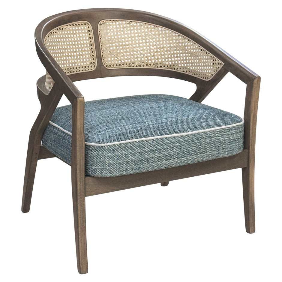 Florence Rattan Lounge Chair with curved wooden frame | theMADgroup