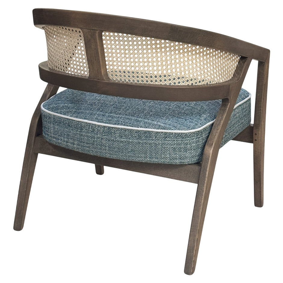 Florence Rattan Lounge Chair with curved wooden frame | theMADgroup