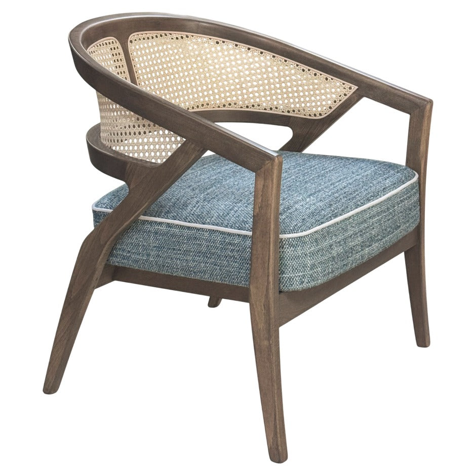 Florence Rattan Lounge Chair with curved wooden frame | theMADgroup