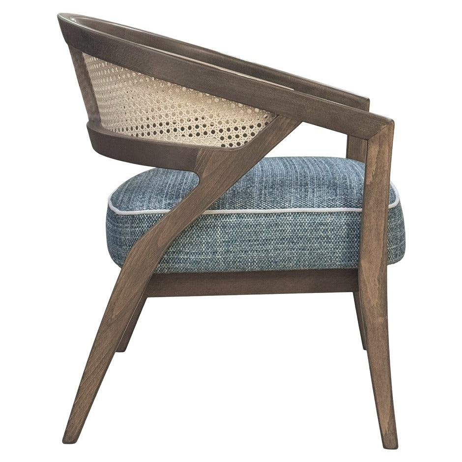 Florence Rattan Lounge Chair with curved wooden frame | theMADgroup