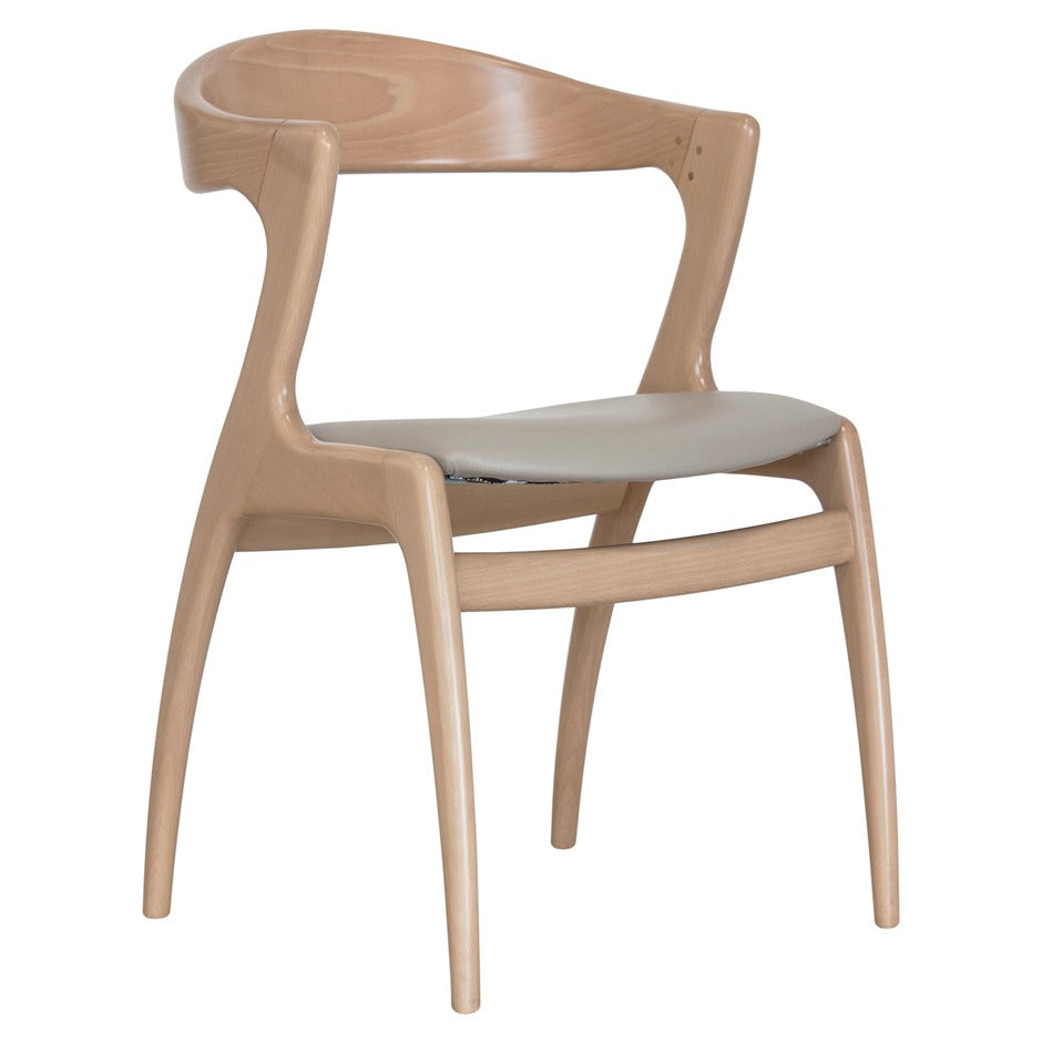 Gazelle Chair with sculpted wooden frame and sweeping curved arms | theMADgroup