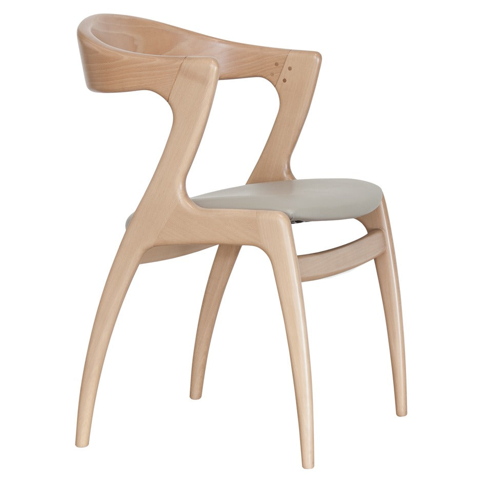 Gazelle Chair with sculpted wooden frame and sweeping curved arms | theMADgroup