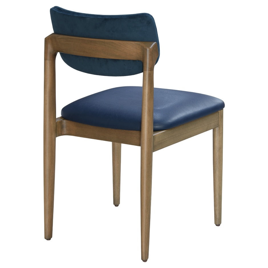 Helena 2 Side Chair with sleek wooden frame and dual-tone upholstery | theMADgroup