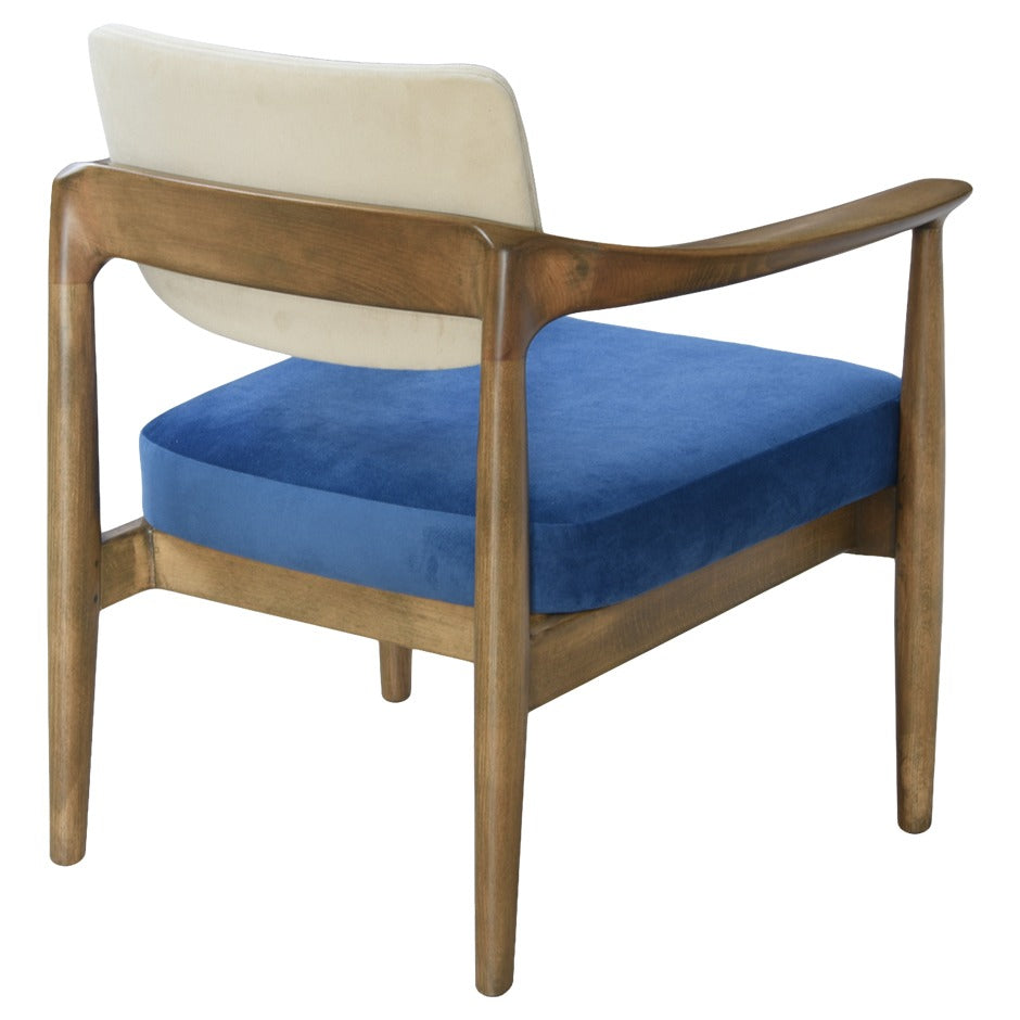 Helena Lounge 2 Chair with curved wooden arms and dual-tone upholstery | theMADgroup