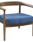 Helena Lounge Chair - Mid-century modern wooden armchair with blue upholstered cushion | theMADgroup