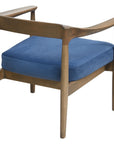 Helena Lounge Chair - Mid-century modern wooden armchair with blue upholstered cushion | theMADgroup