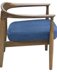 Helena Lounge Chair - Mid-century modern wooden armchair with blue upholstered cushion | theMADgroup