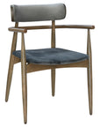 Kyana B Armchair - Grey Velvet Upholstery, Wood Frame | theMADgroup