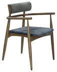 Kyana B Armchair - Grey Velvet Upholstery, Wood Frame | theMADgroup