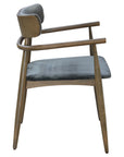 Kyana B Armchair - Grey Velvet Upholstery, Wood Frame | theMADgroup