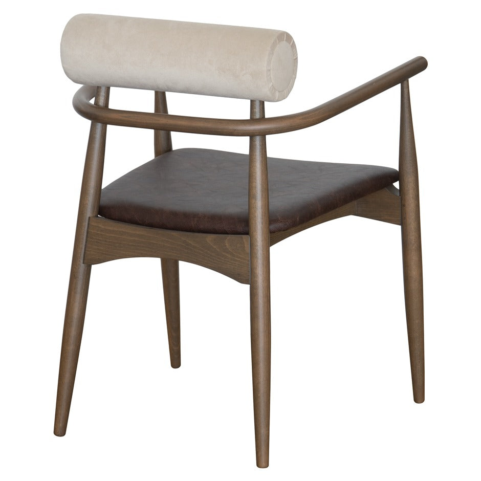 Kyoto B Armchair with cylindrical backrest and tapered legs | theMADgroup