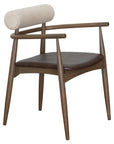 Kyoto B Armchair with cylindrical backrest and tapered legs | theMADgroup