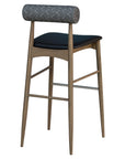 Kyoto Beta Bar Stool - Scandinavian counter height stool with black seat and patterned back | theMADgroup