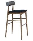 Kyoto Beta Bar Stool - Scandinavian counter height stool with black seat and patterned back | theMADgroup